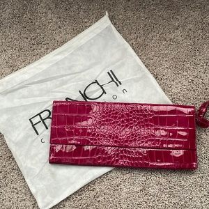 FRANCHI Croc Clutch Pink